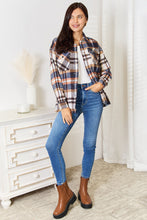Load image into Gallery viewer, Double Take Plaid Button Front Shirt Jacket with Breast Pockets