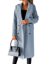 Load image into Gallery viewer, Double Breasted Lapel Coat Winter Fashion Solid Slim Long Jacket Long Sleeve Tops Womens Clothing