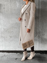 Load image into Gallery viewer, Double Breasted Lapel Coat Winter Fashion Solid Slim Long Jacket Long Sleeve Tops Womens Clothing
