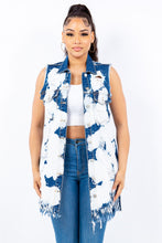 Load image into Gallery viewer, American Bazi Distressed Frayed Edge Longline Denim Vest
