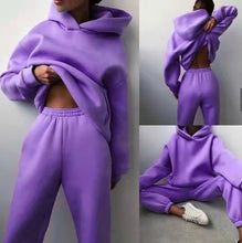 Load image into Gallery viewer, Women's Casual Hooded Sweater Two-piece Suit Clothes Hoodie Tracksuit
