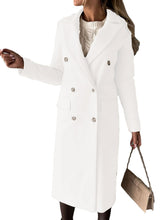 Load image into Gallery viewer, Double Breasted Lapel Coat Winter Fashion Solid Slim Long Jacket Long Sleeve Tops Womens Clothing
