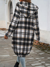 Load image into Gallery viewer, Devine Plaid Zip Up Hooded Coat
