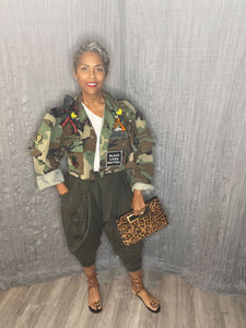 Camo Cropped Caped Sleeves