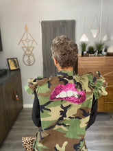 Load image into Gallery viewer, Camo Vest with Ruffle Sleeves
